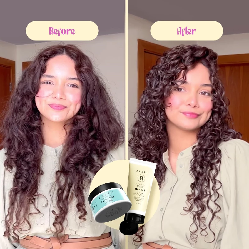 Arata Advanced Curl Care Curly Hair Cream and Advanced Curl Care Curly Hair Gel, Combo of 2-4.webp